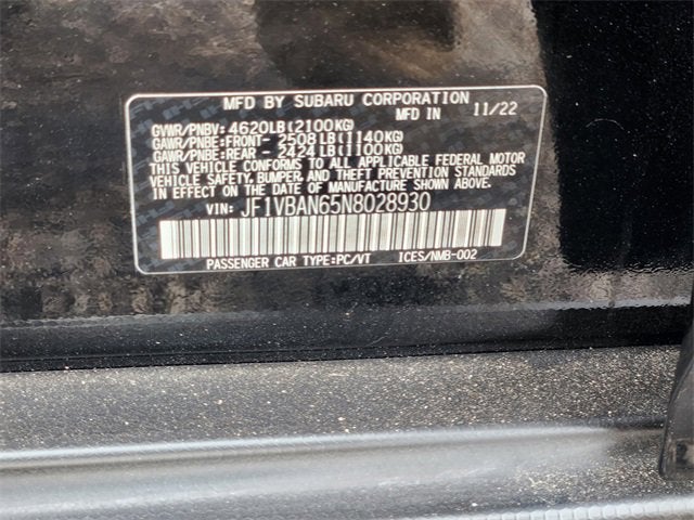 2022 Subaru WRX Limited